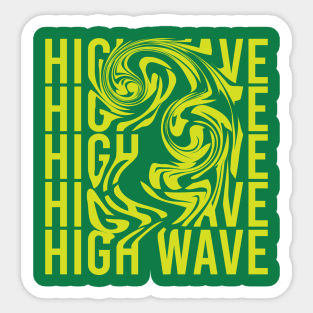 surfing beach High Wave Typography Sticker